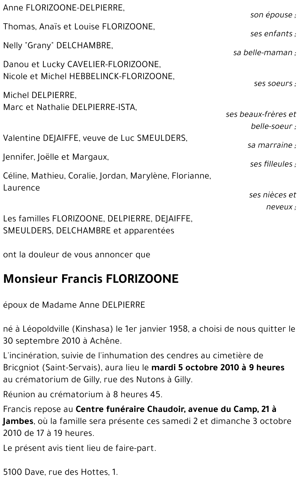 Francis FLORIZOONE