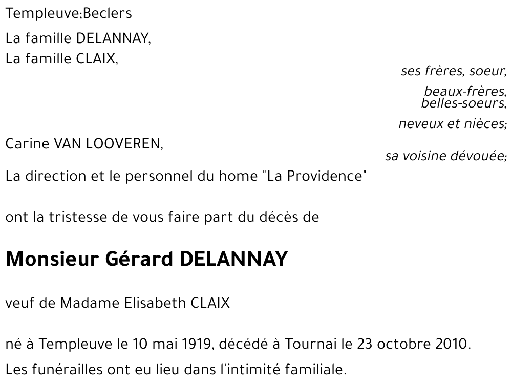 Gérard DELANNAY