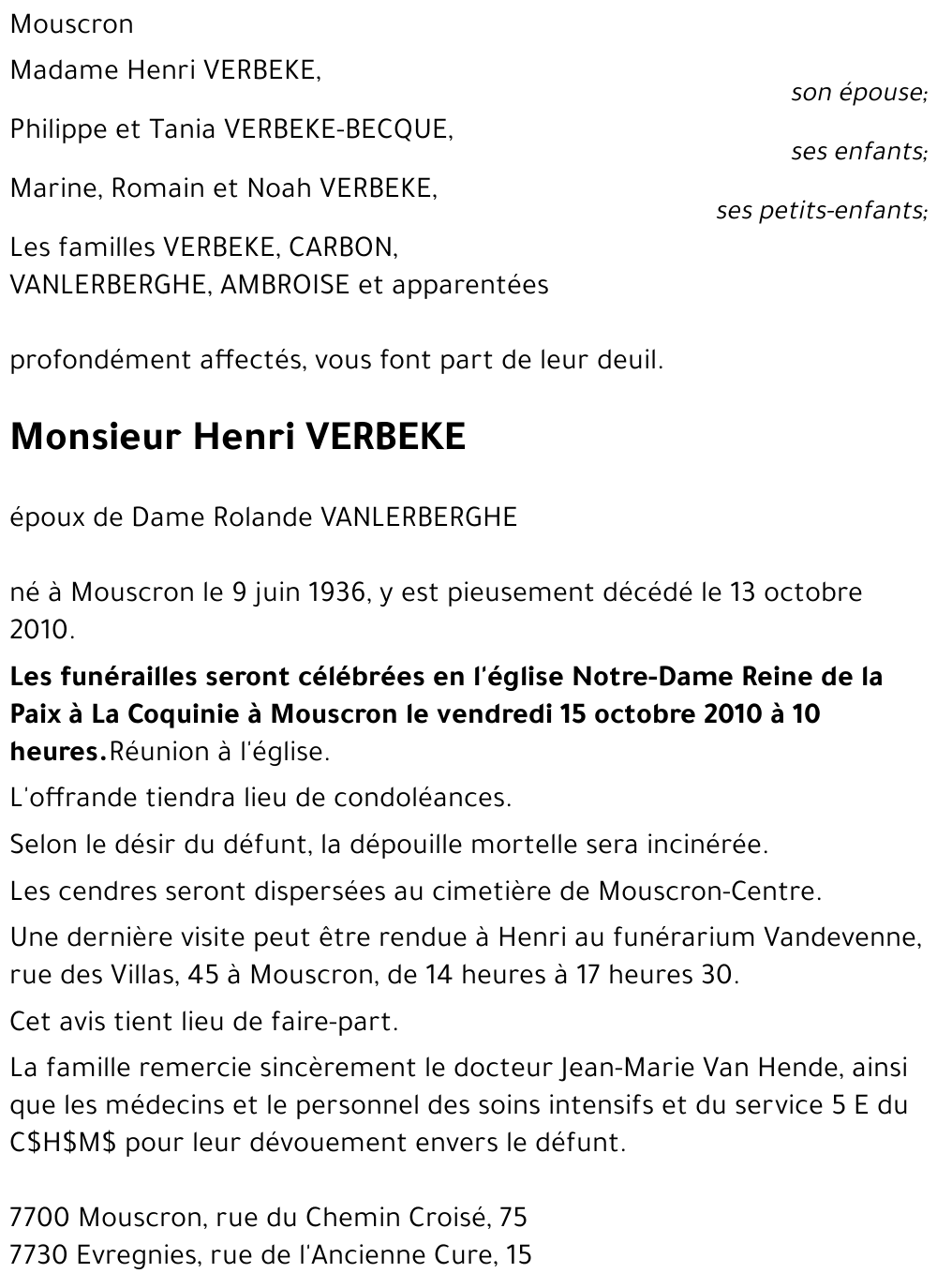 Henri VERBEKE