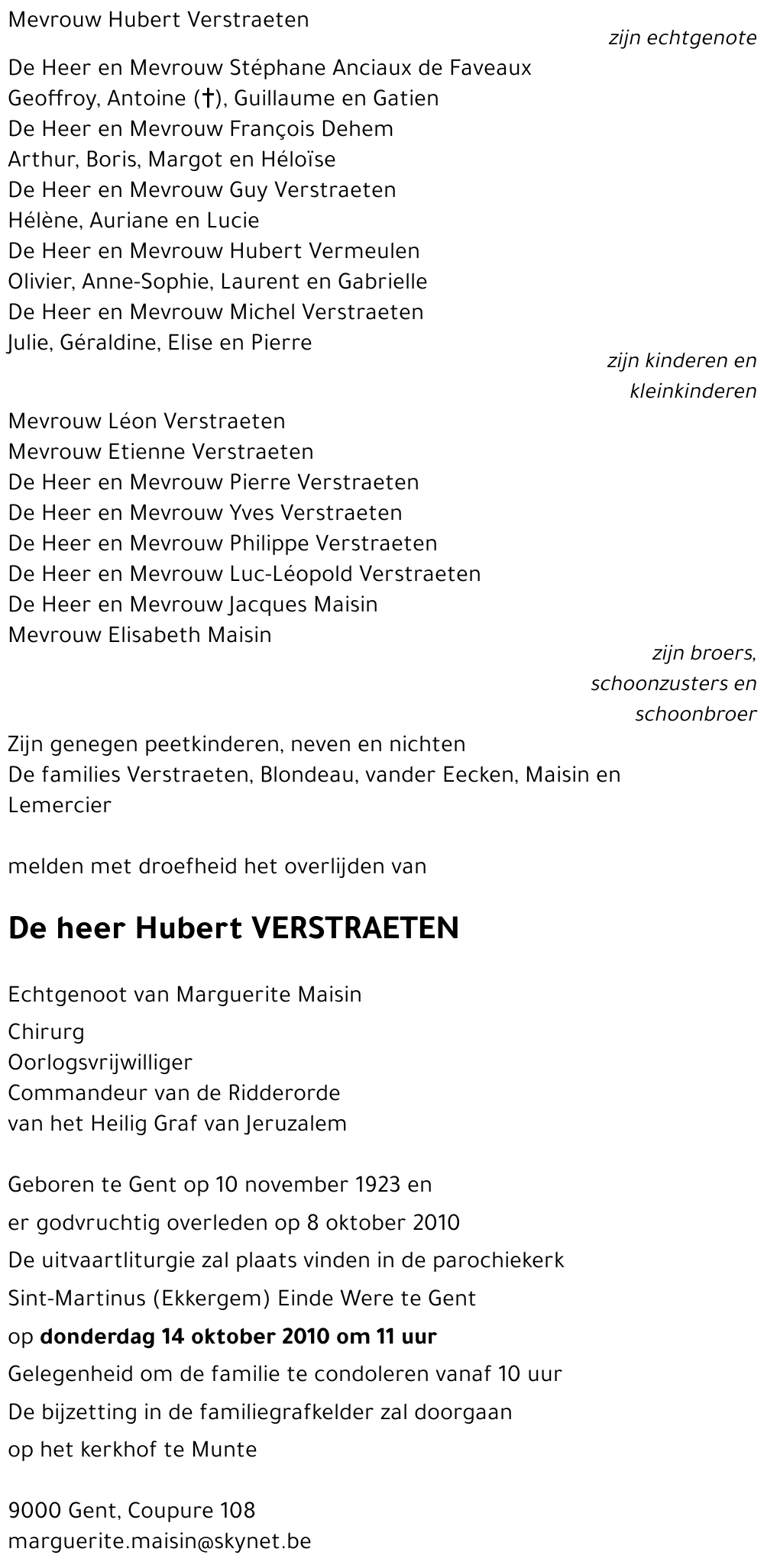 Hubert VERSTRAETEN