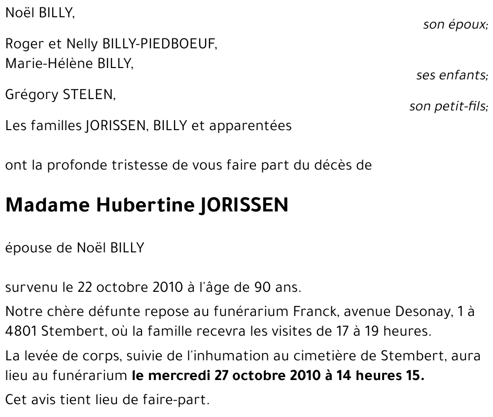 Hubertine JORISSEN