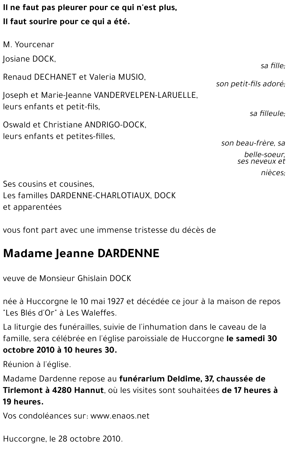 Jeanne DARDENNE