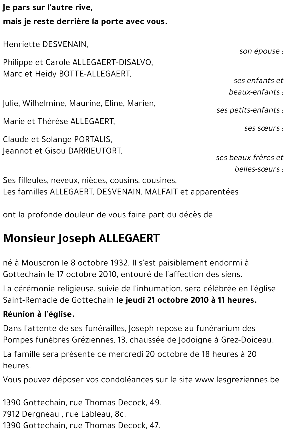Joseph ALLEGAERT