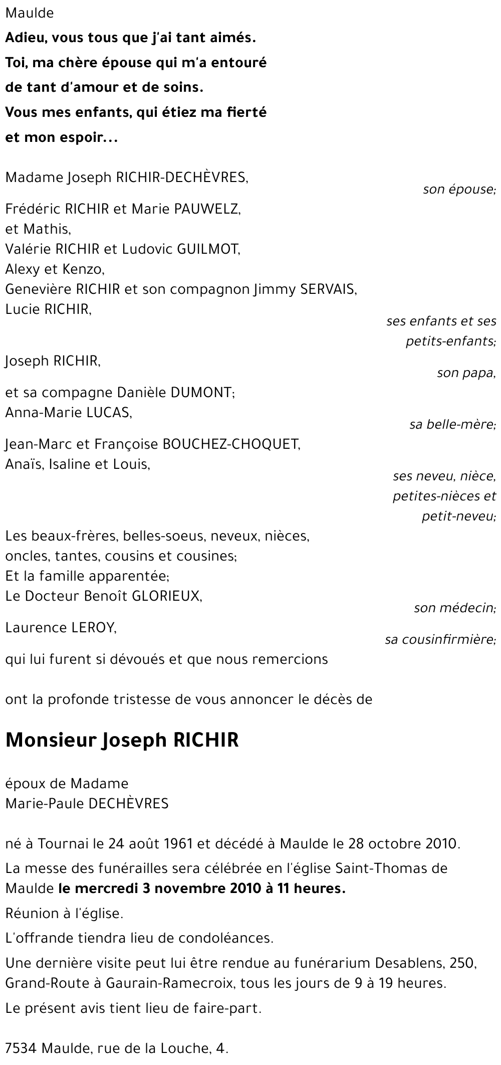 Joseph RICHIR