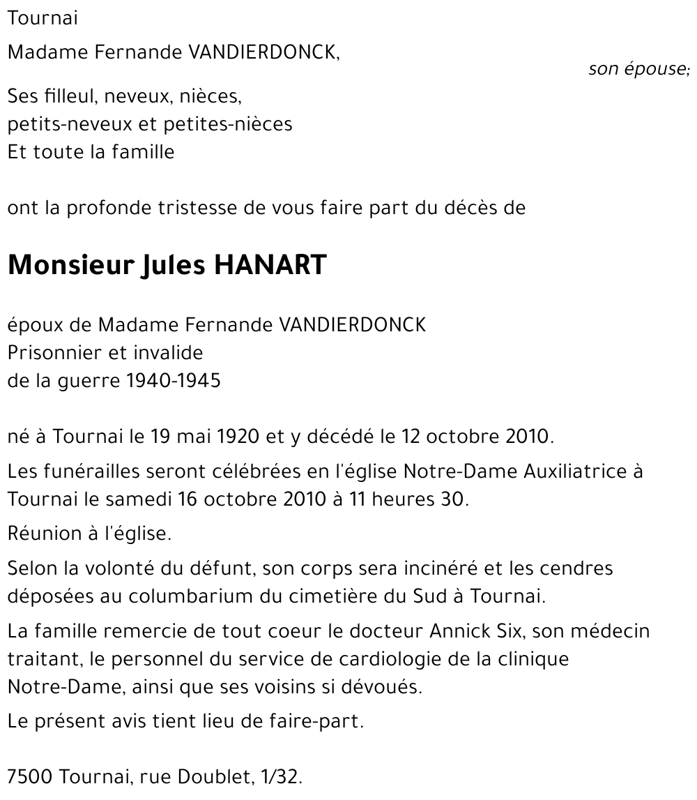 Jules HANART