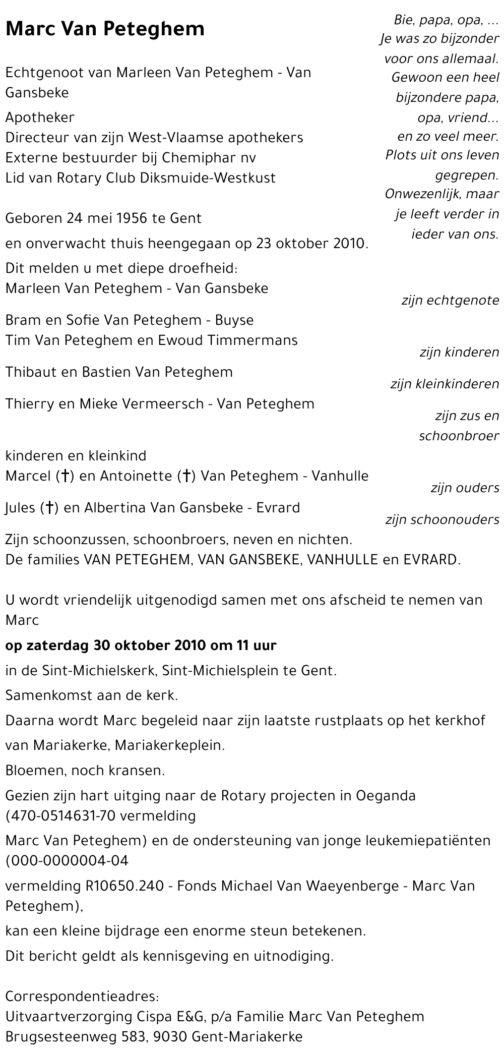 Marc VAN PETEGHEM