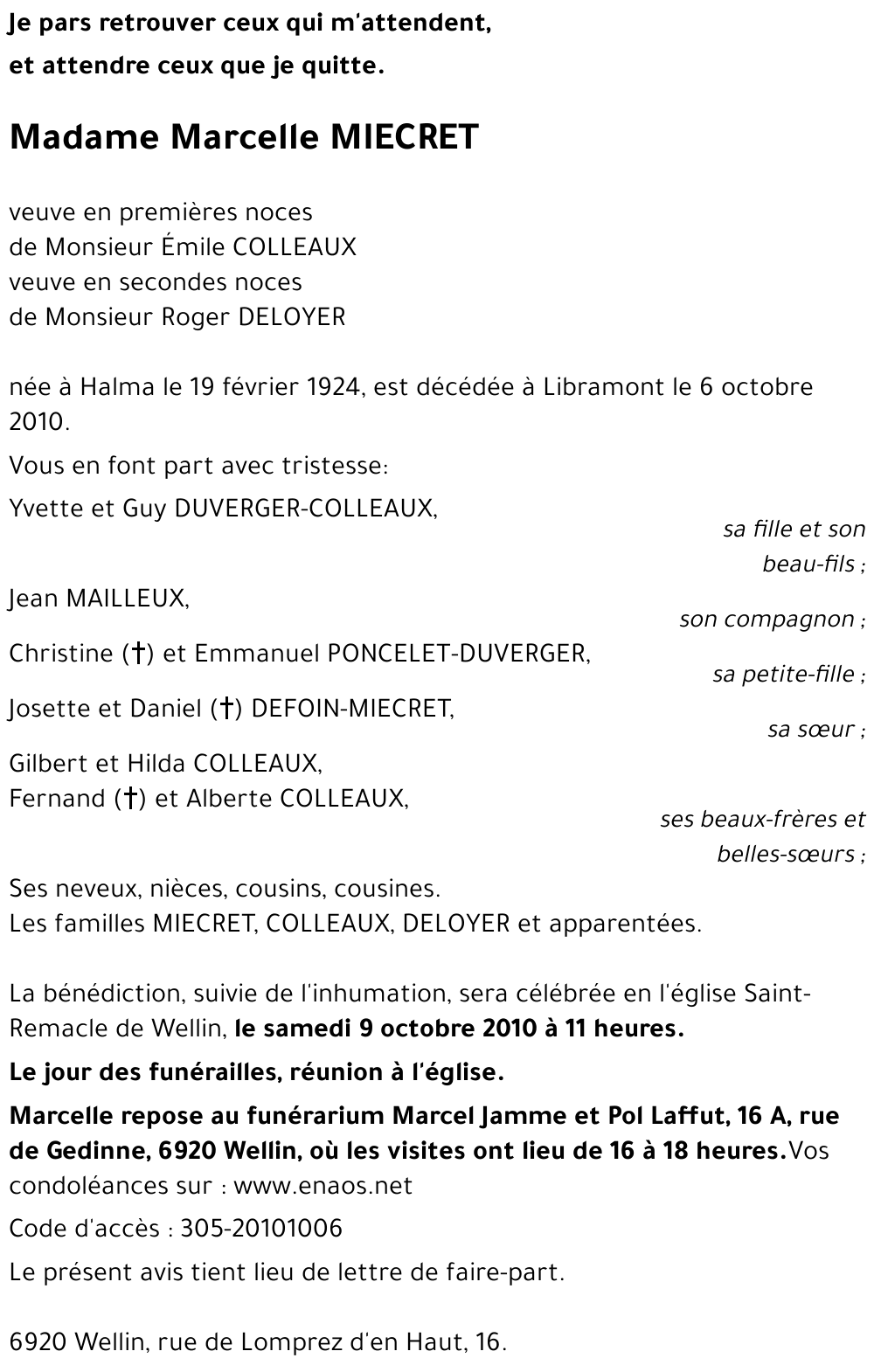 Marcelle MIECRET