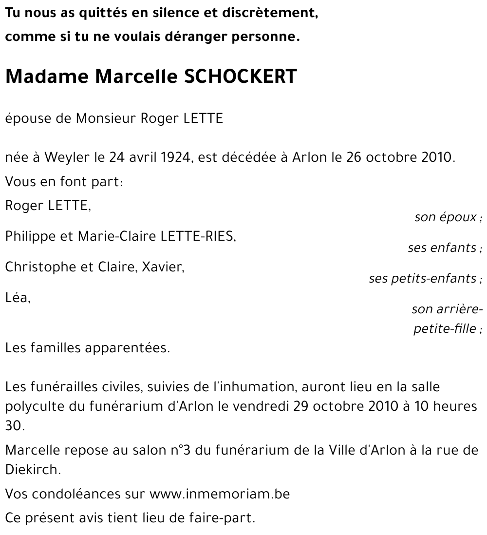 Marcelle SCHOCKERT