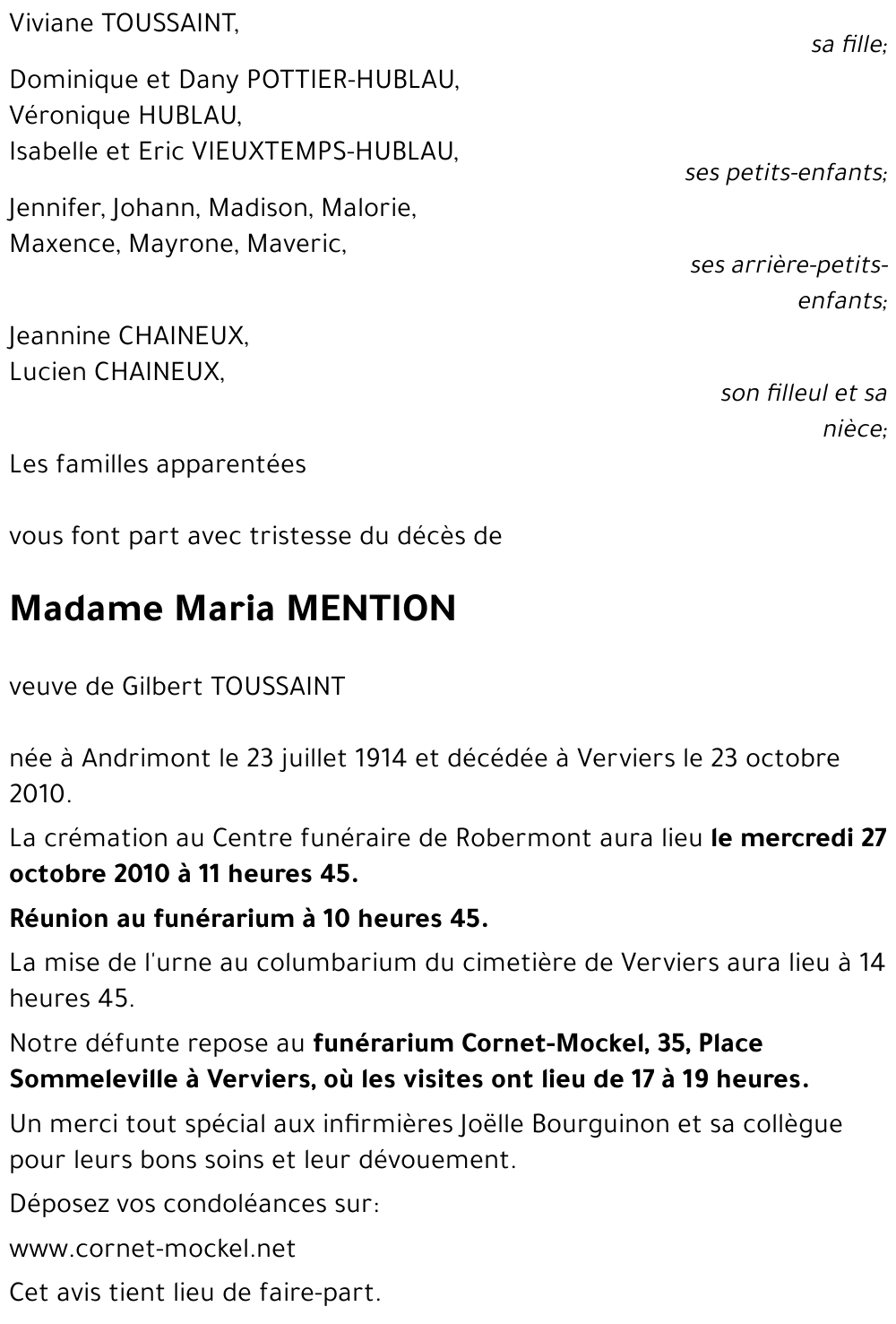 Maria MENTION