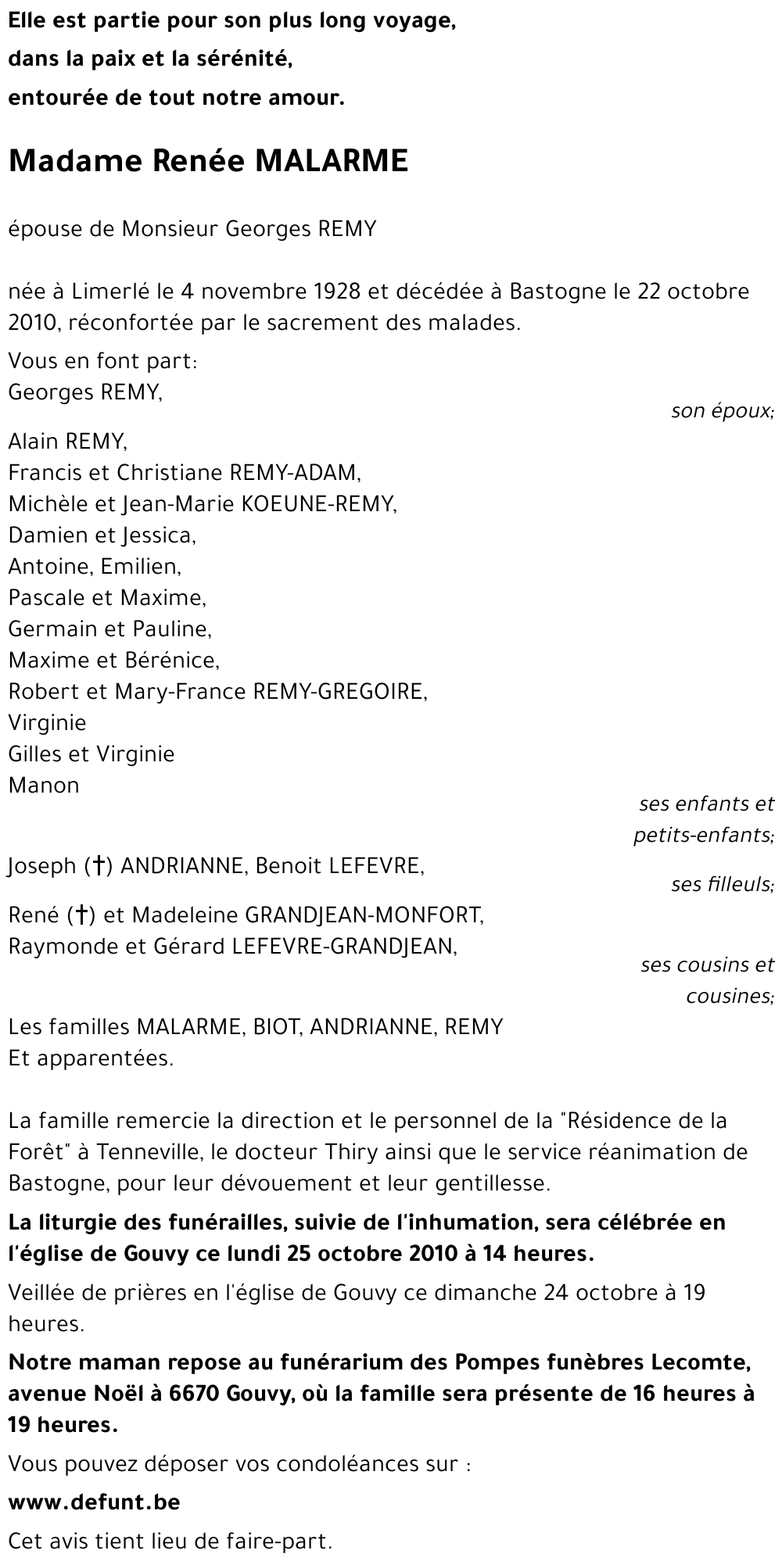 Renée MALARME