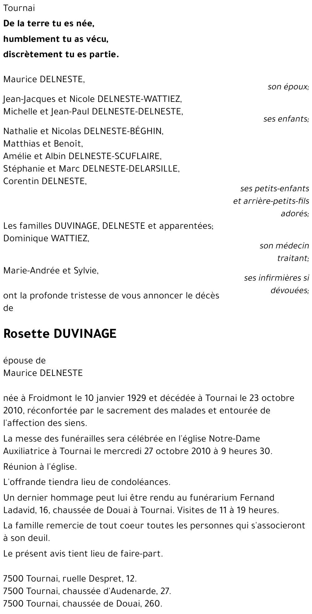 Rosette DUVINAGE