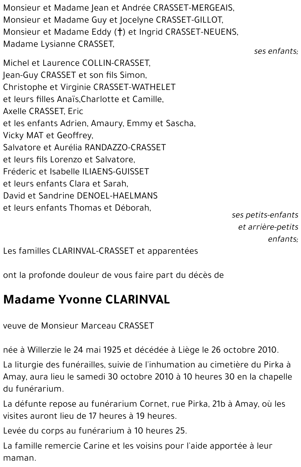 Yvonne CLARINVAL