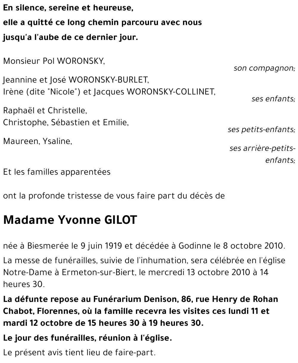 Yvonne GILOT