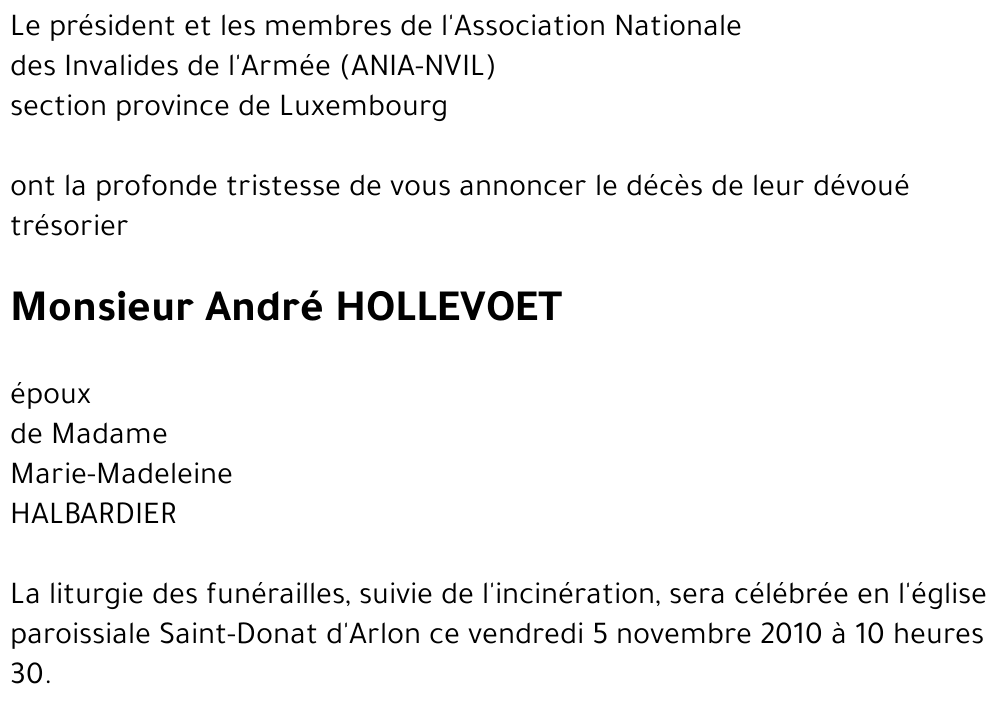 André HOLLEVOET