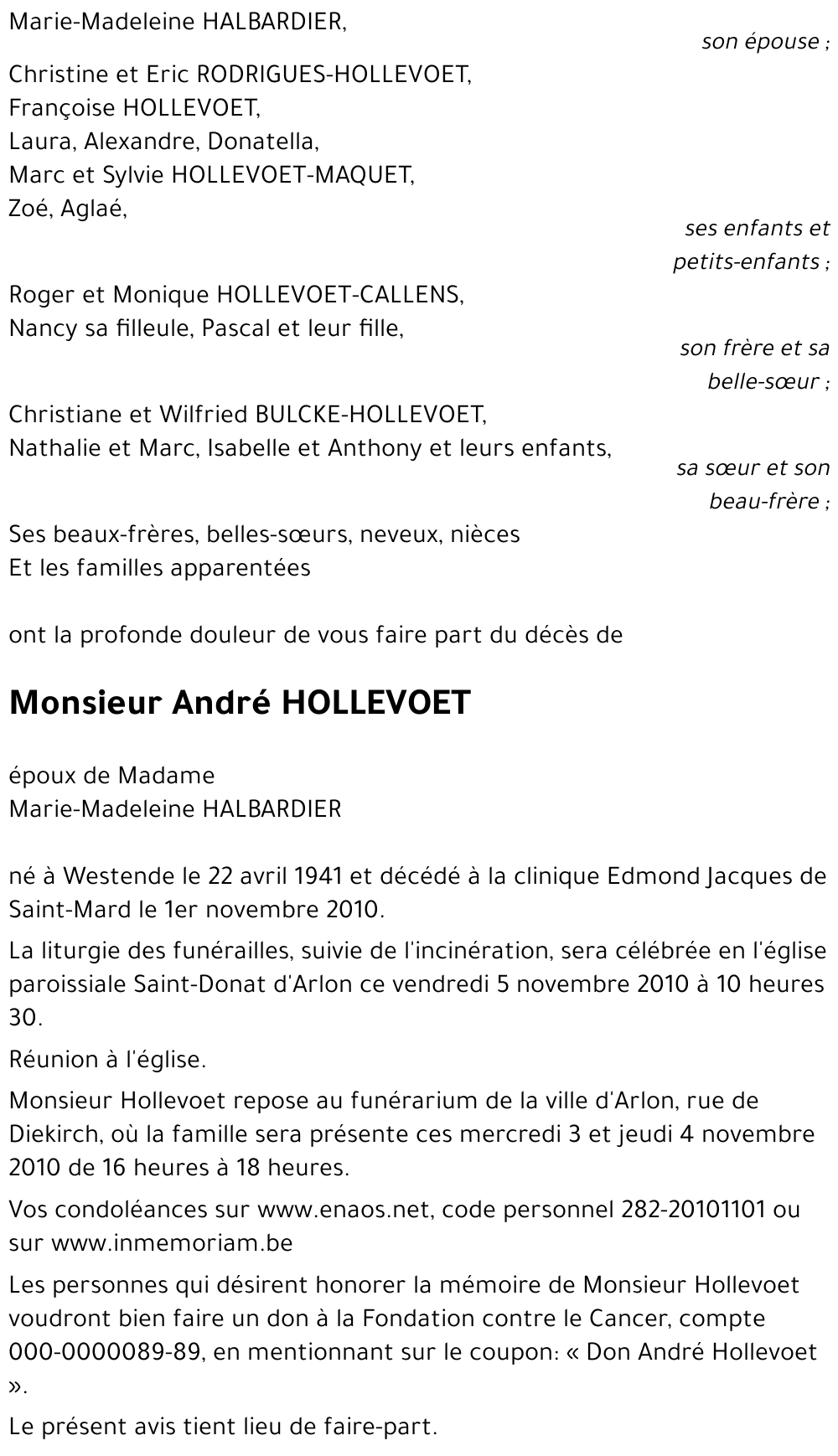 André HOLLEVOET