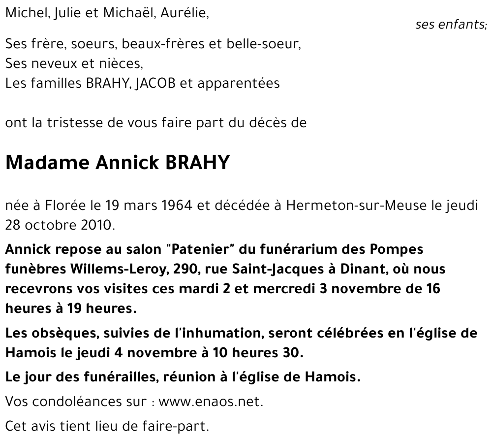 Annick BRAHY
