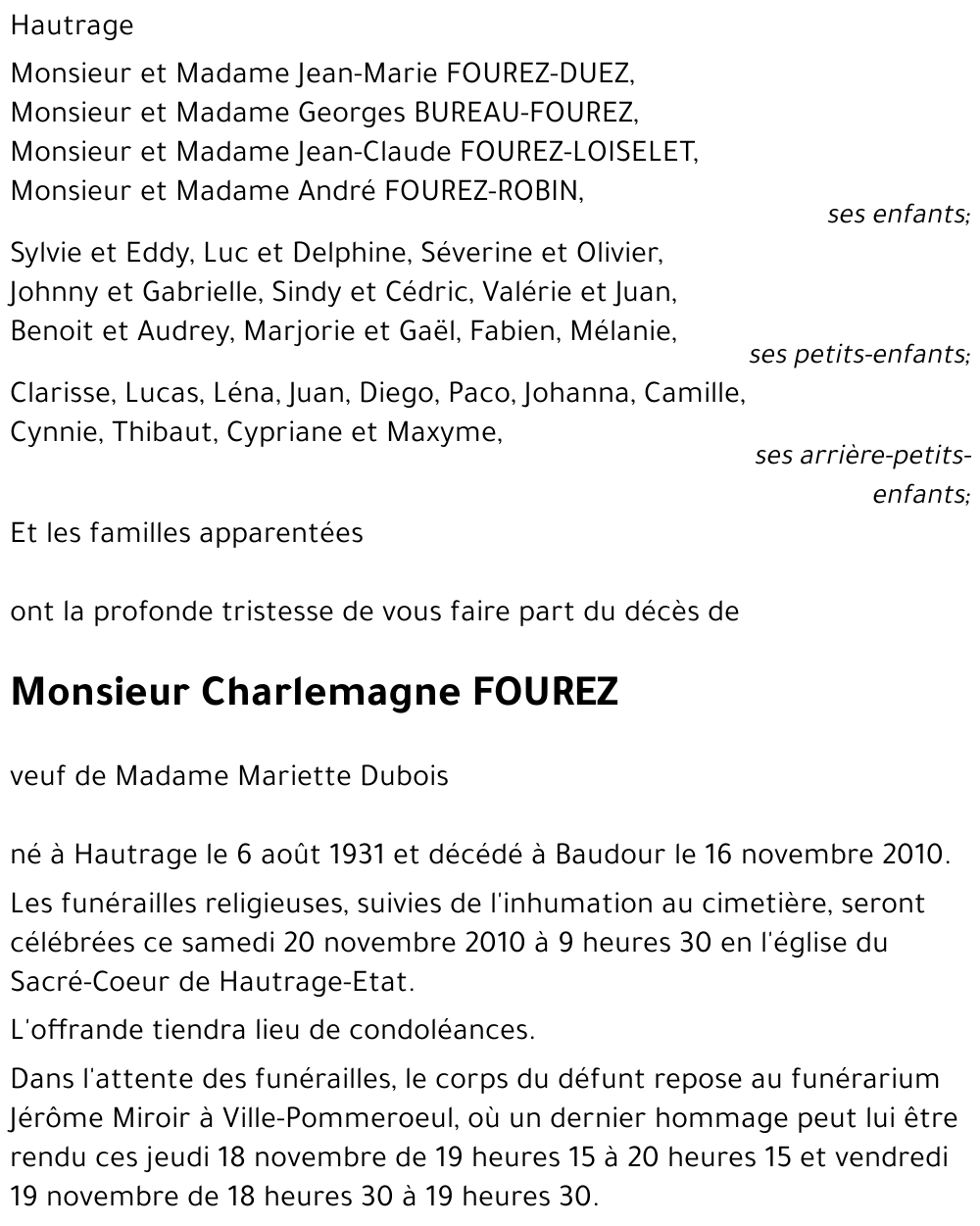 Charlemagne FOUREZ