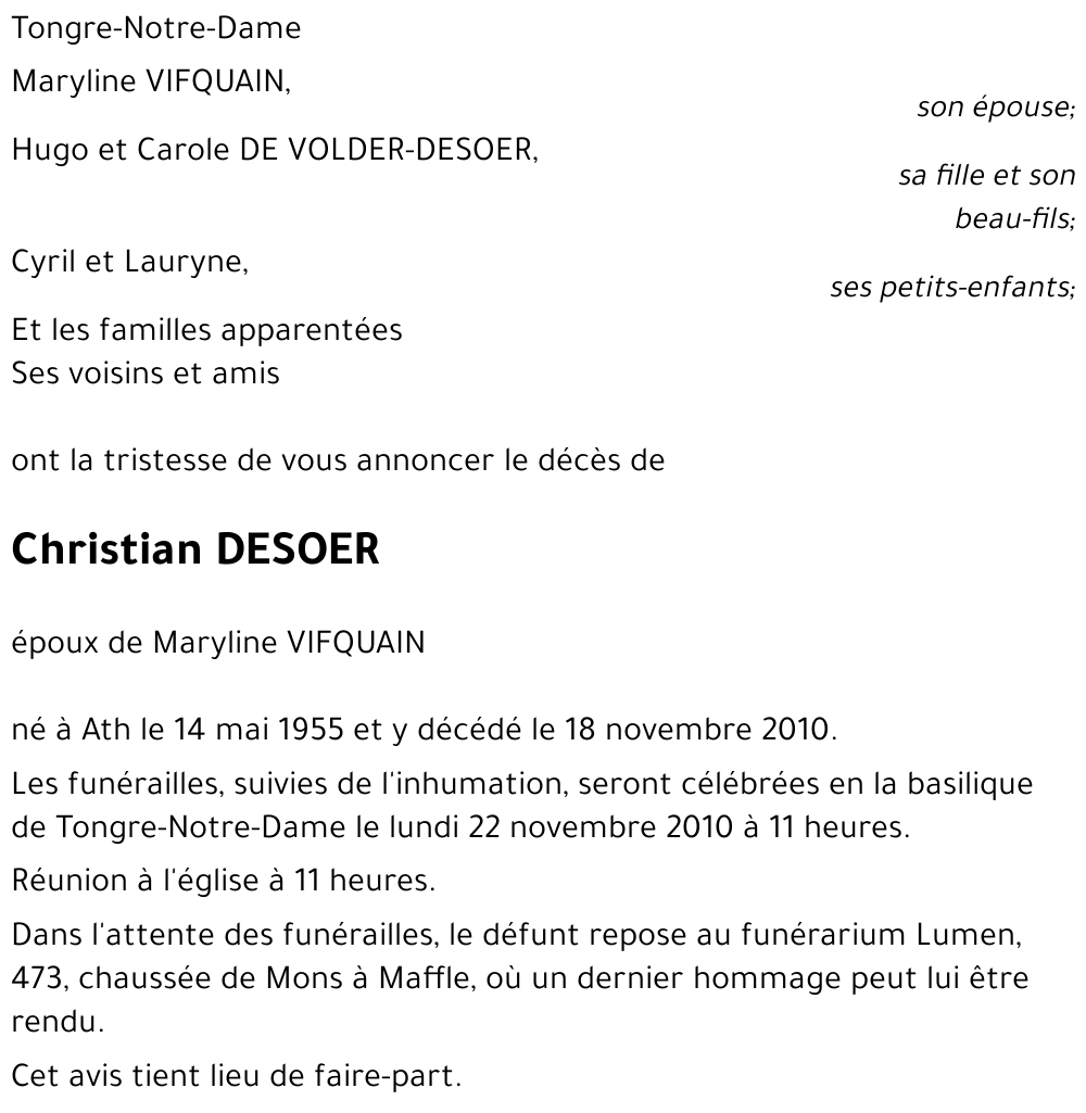 Christian DESOER