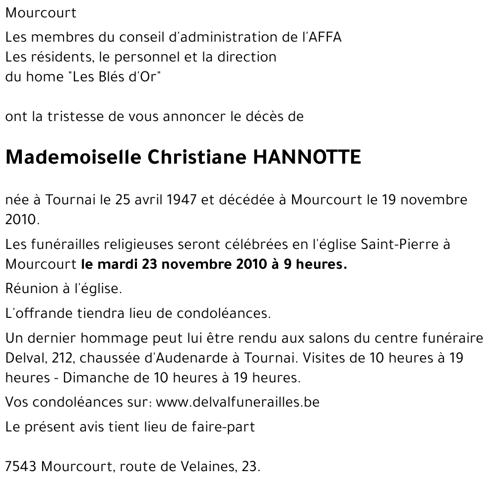 Christiane HANOTTE