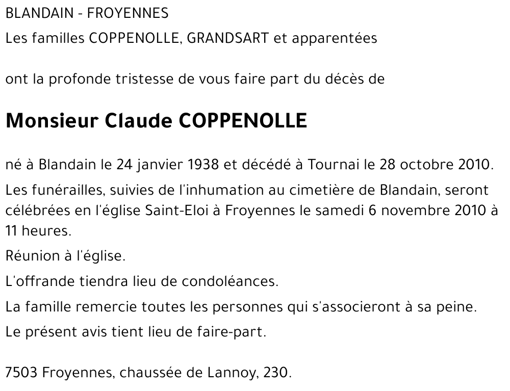 Claude COPPENOLLE