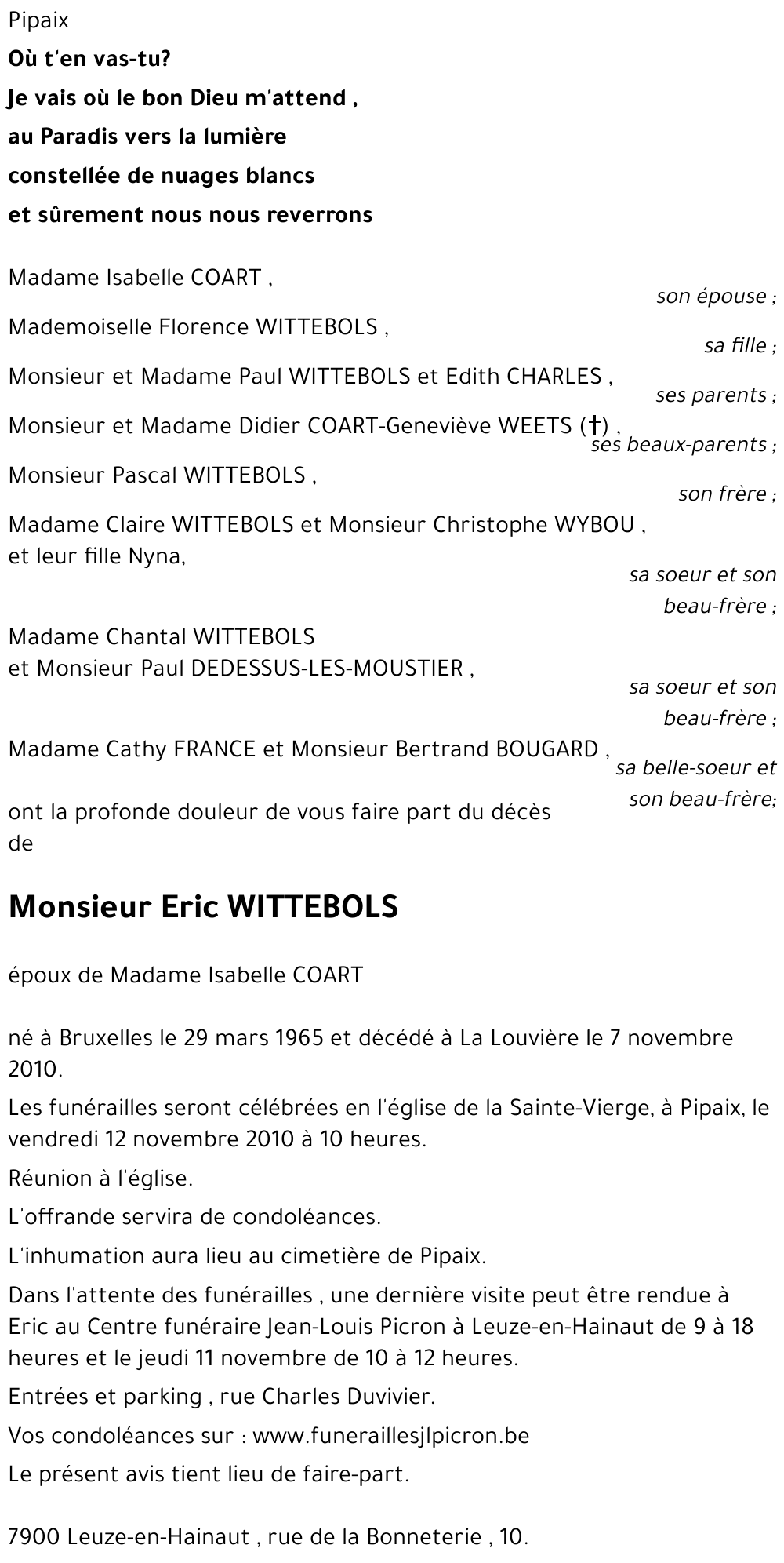 Eric WITTEBOLS