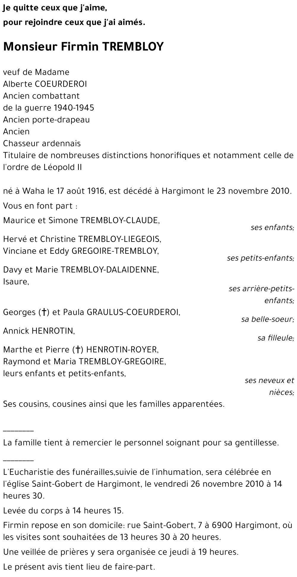 Firmin TREMBLOY