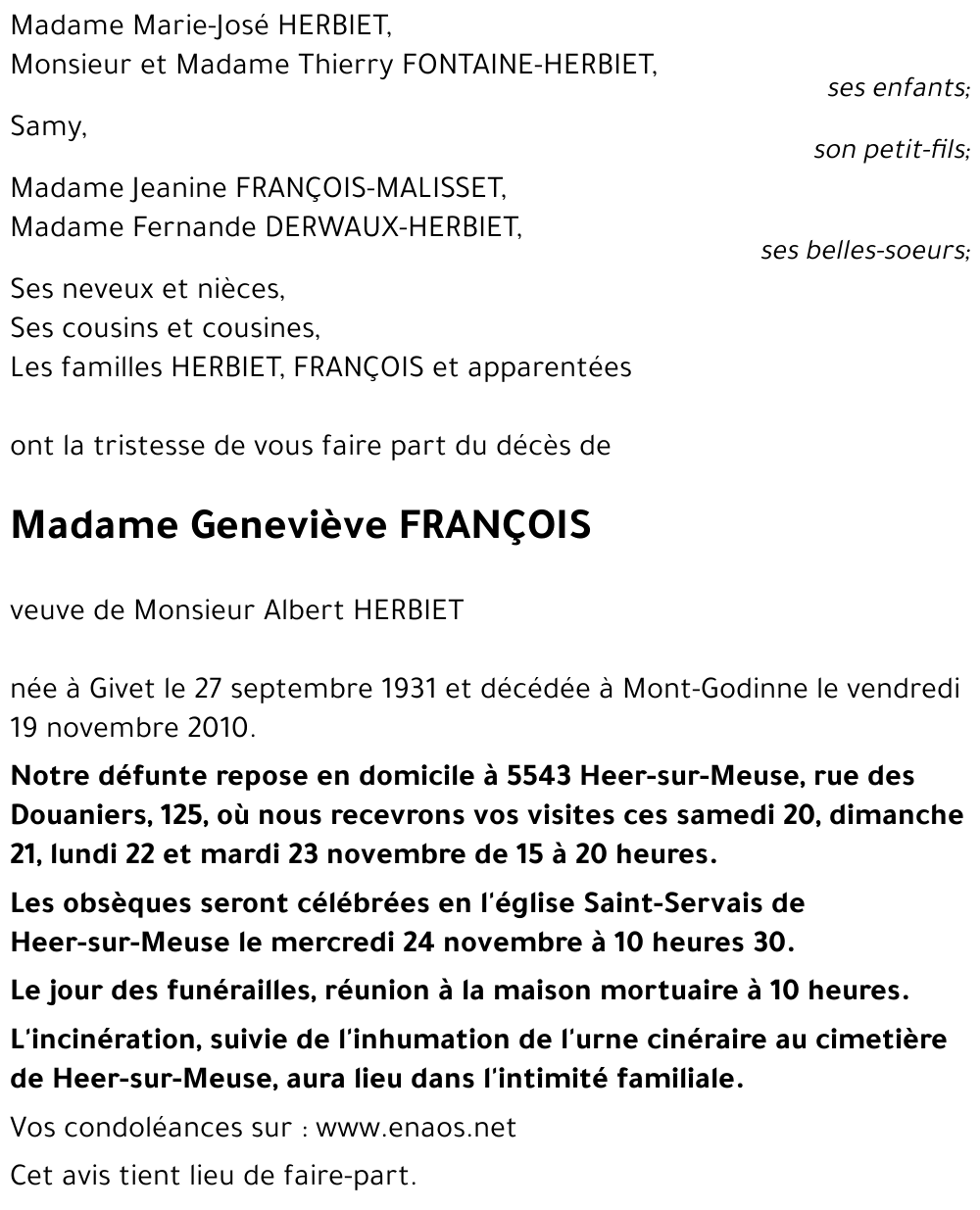 Geneviève FRANCOIS