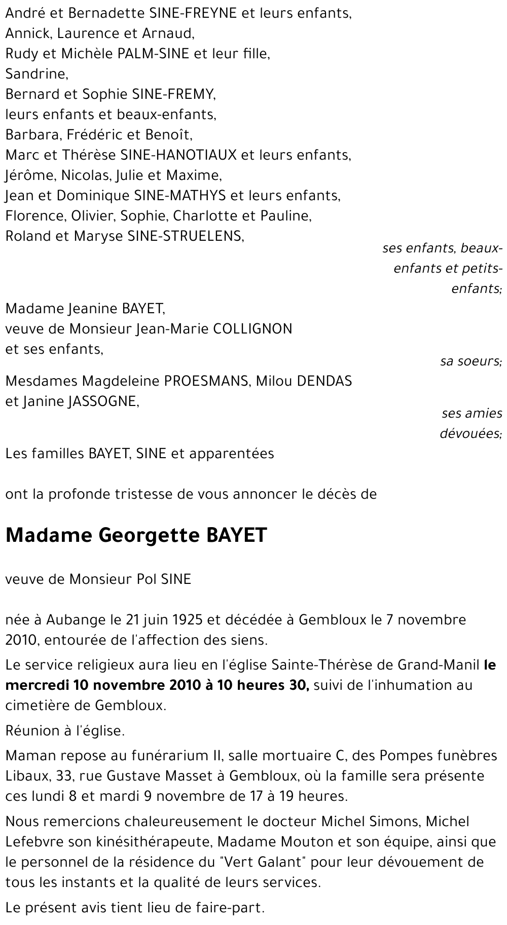 Georgette BAYET