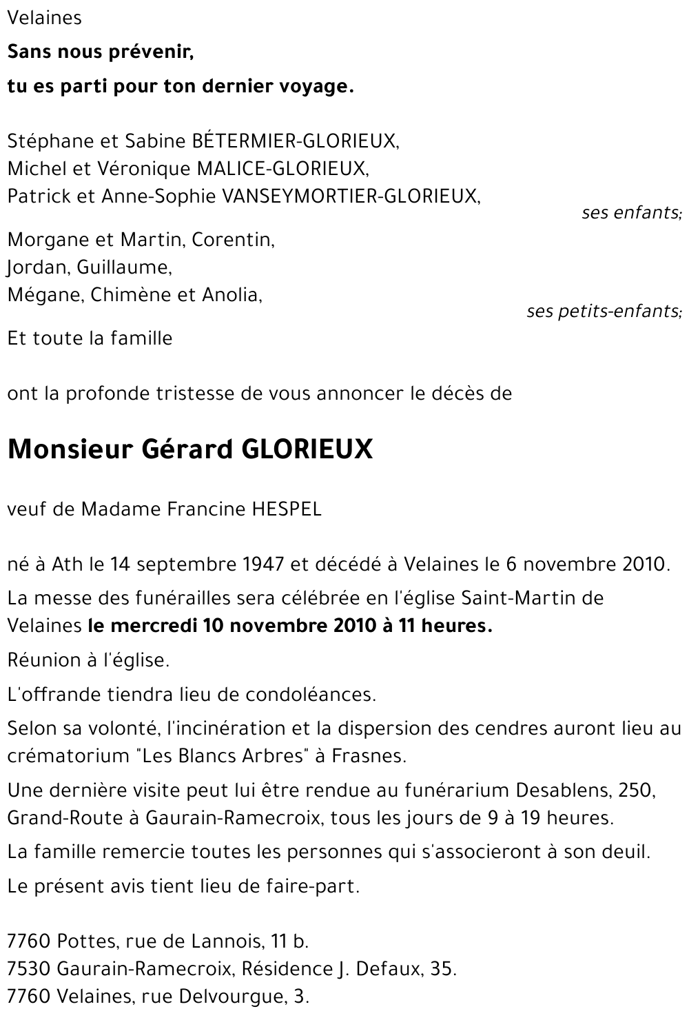 Gérard GLORIEUX