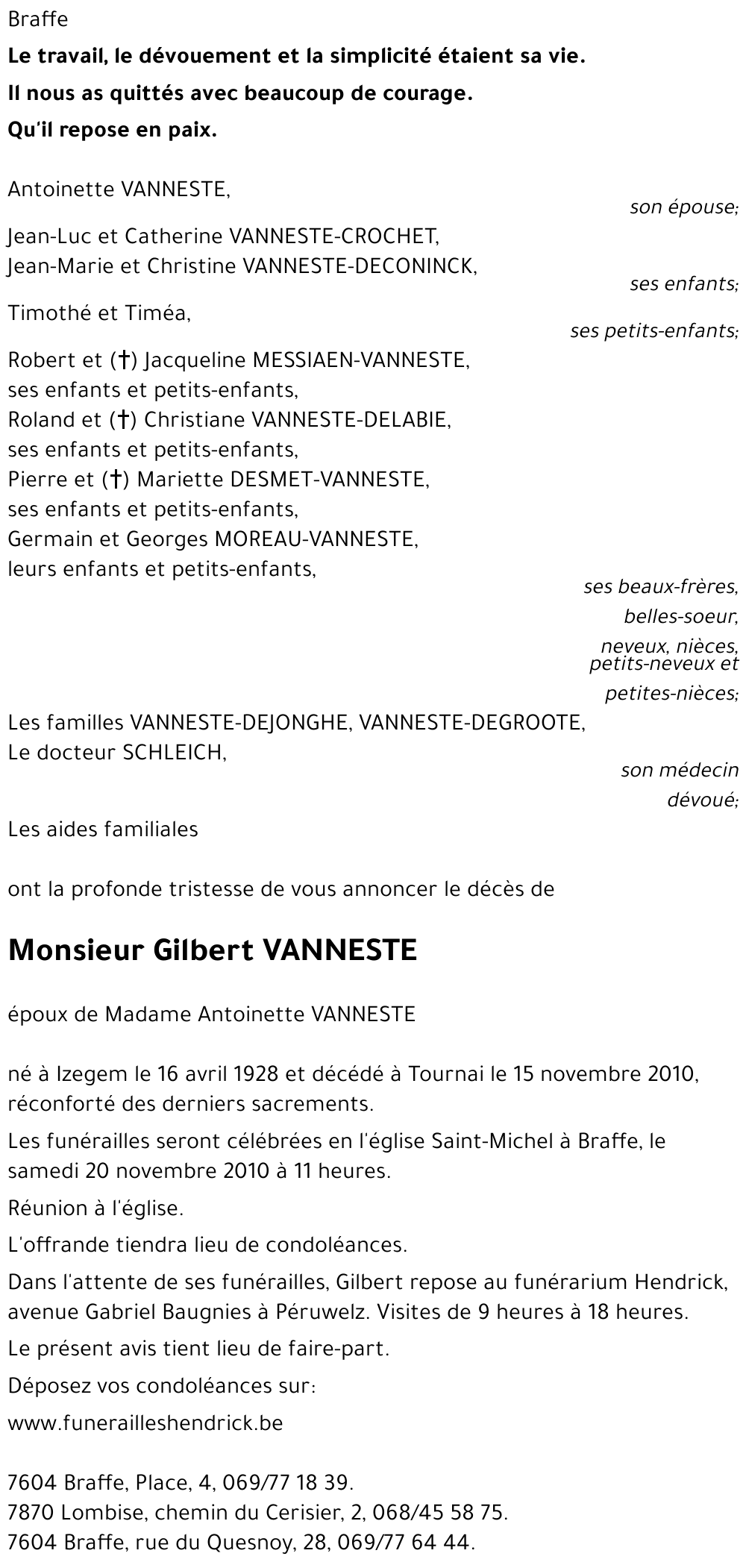 Gilbert VANNESTE