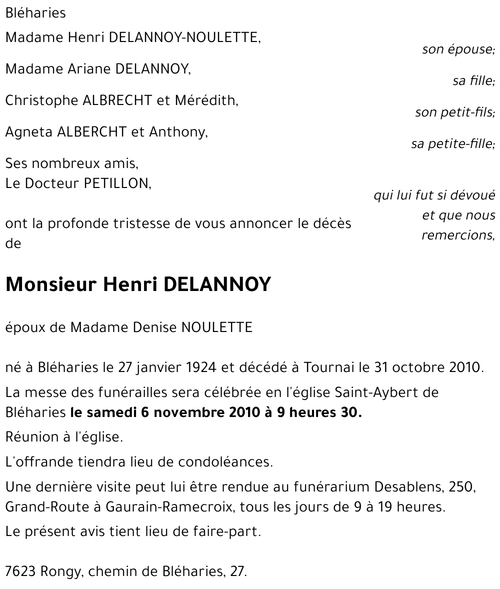 Henri DELANNOY