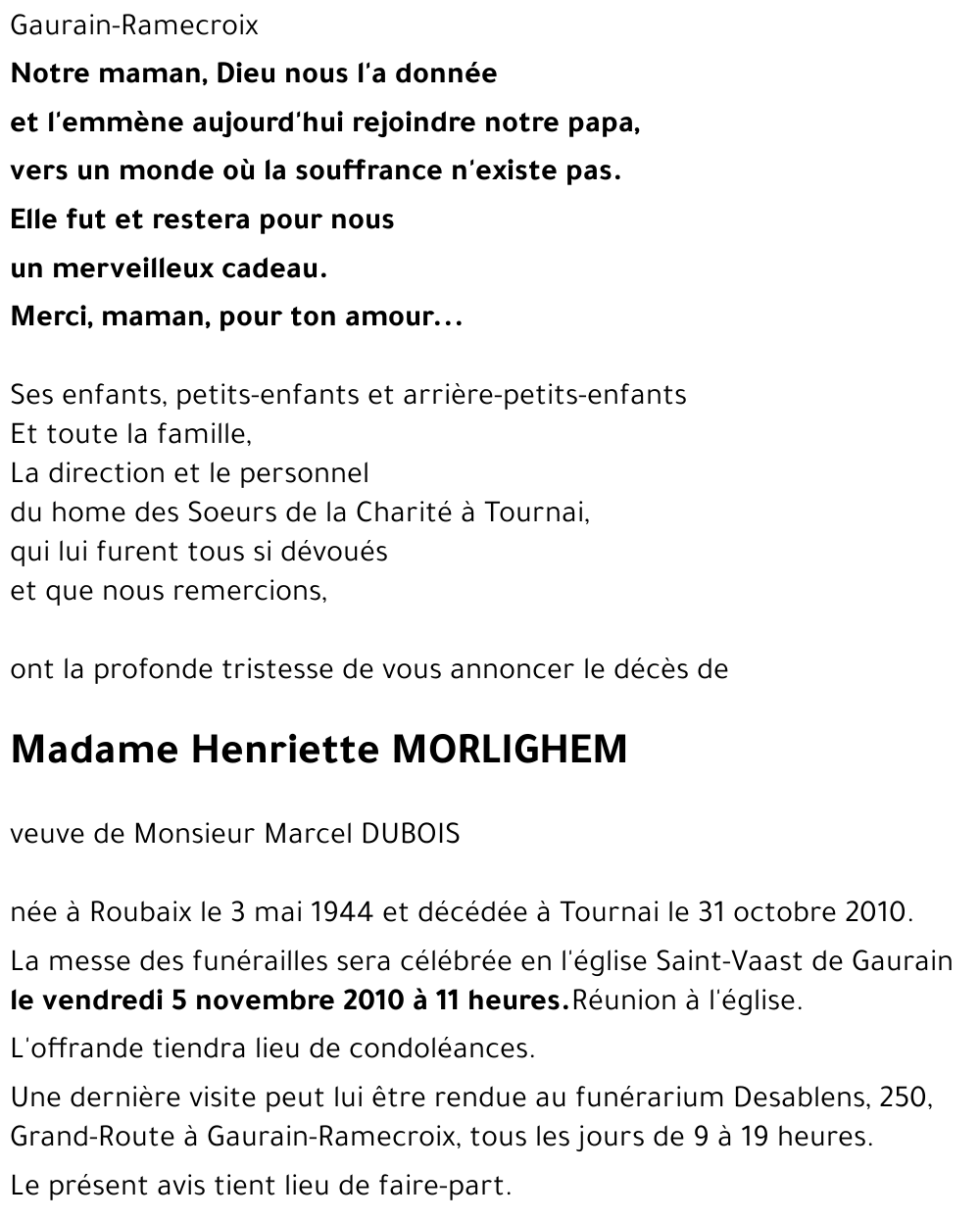 Henriette MORLIGHEM