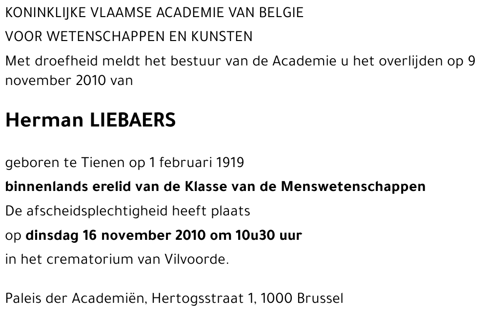 Herman LIEBAERS