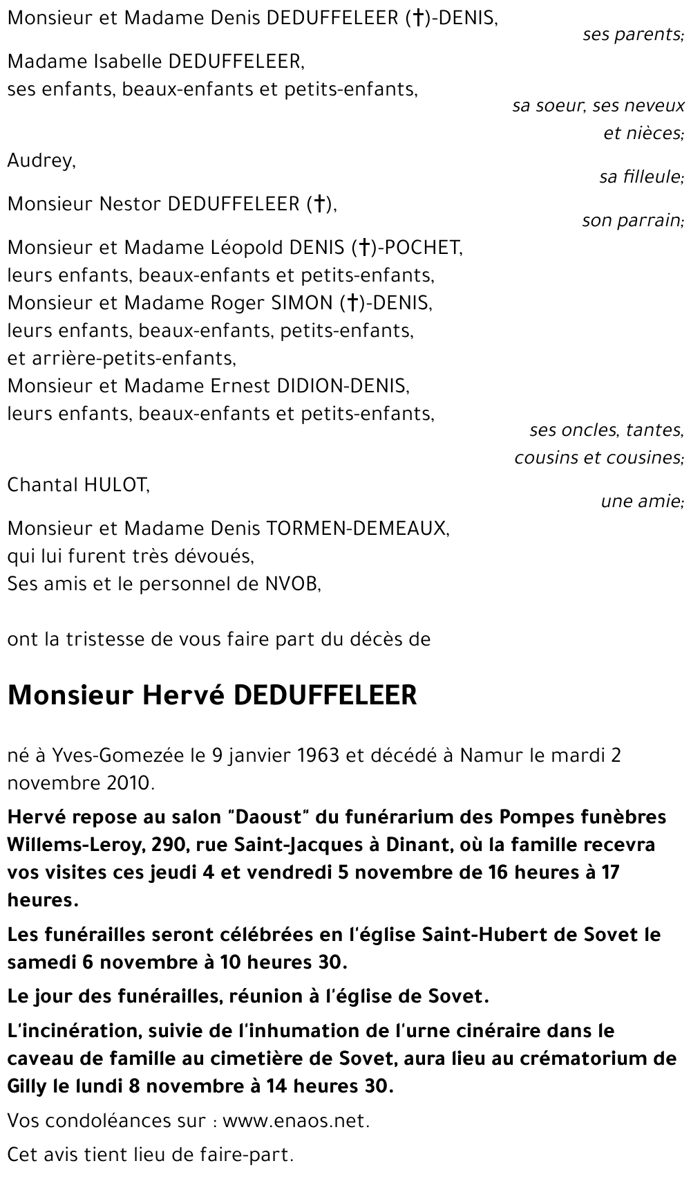 Hervé DEDUFFELEER