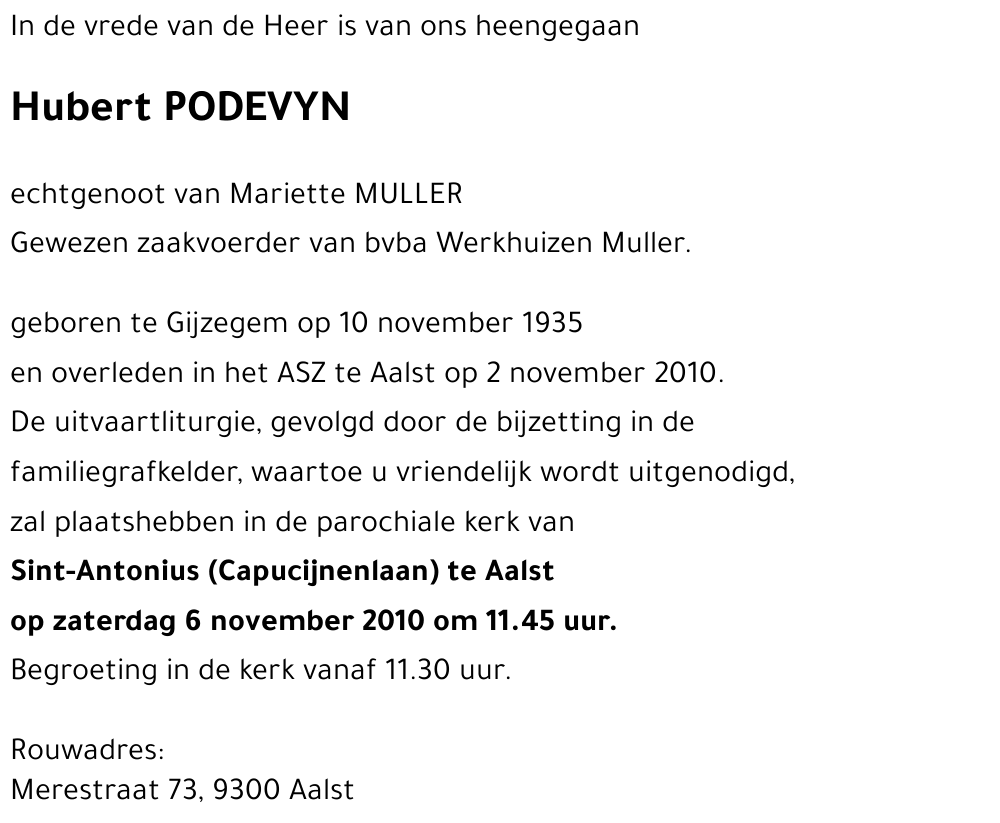 Hubert PODEVYN