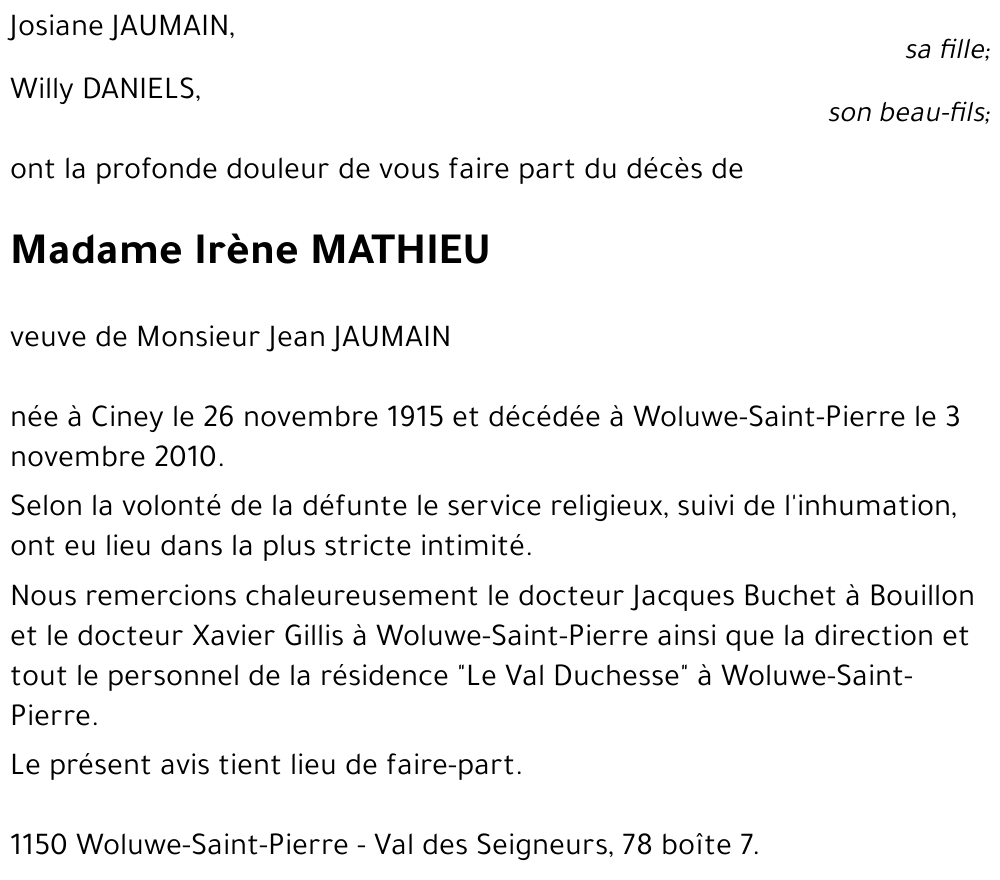 Irène MATHIEU