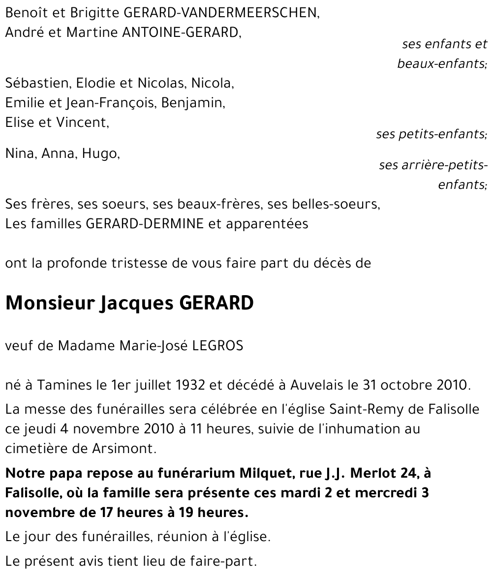 Jacques GERARD