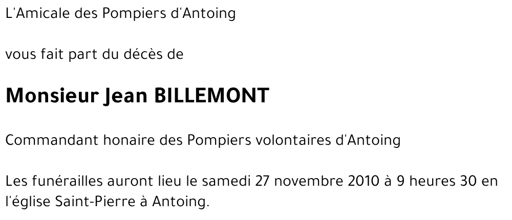 Jean BILLEMONT