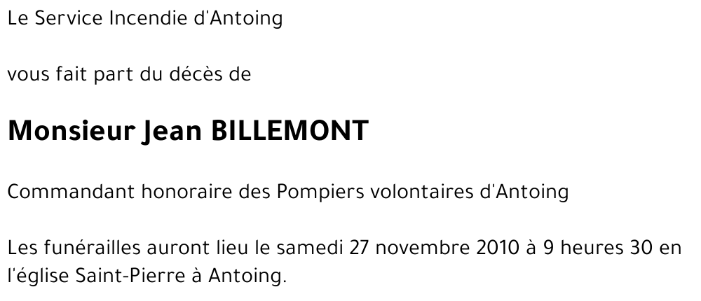 Jean BILLEMONT