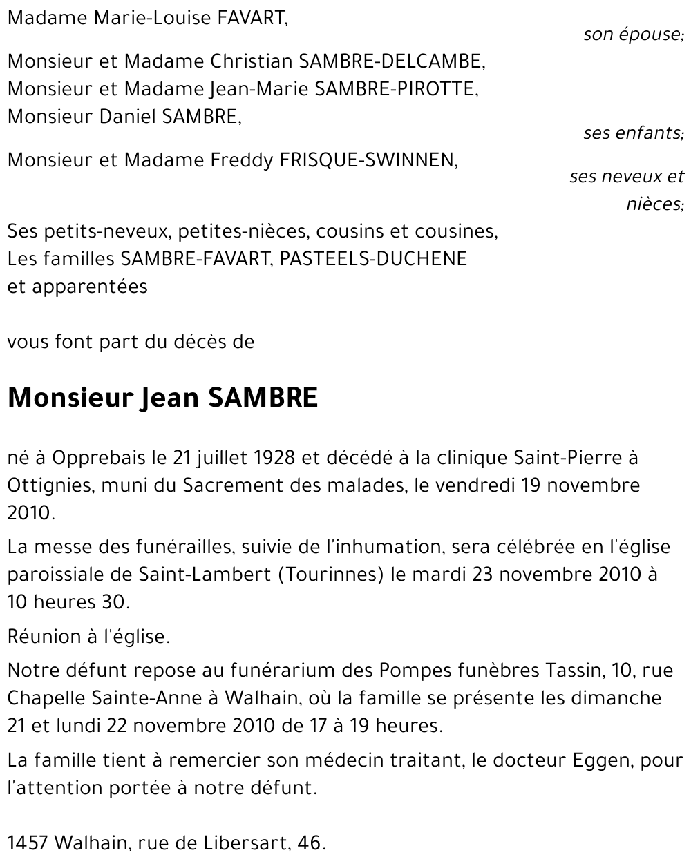 Jean SAMBRE