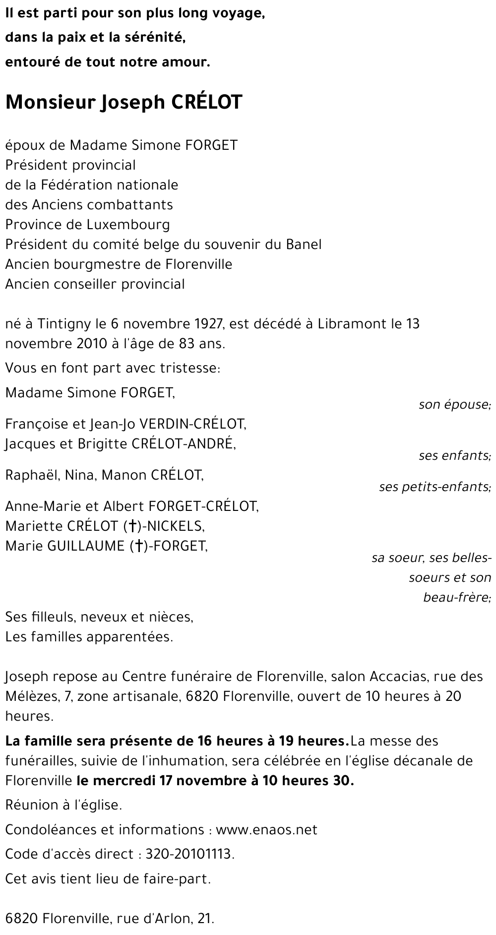 Joseph CRELOT