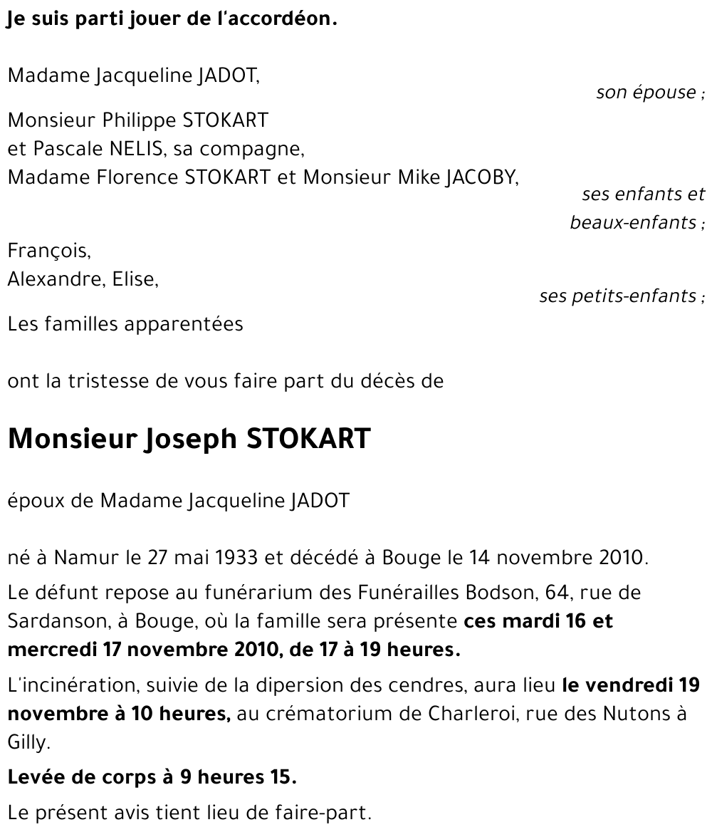 Joseph STOKART