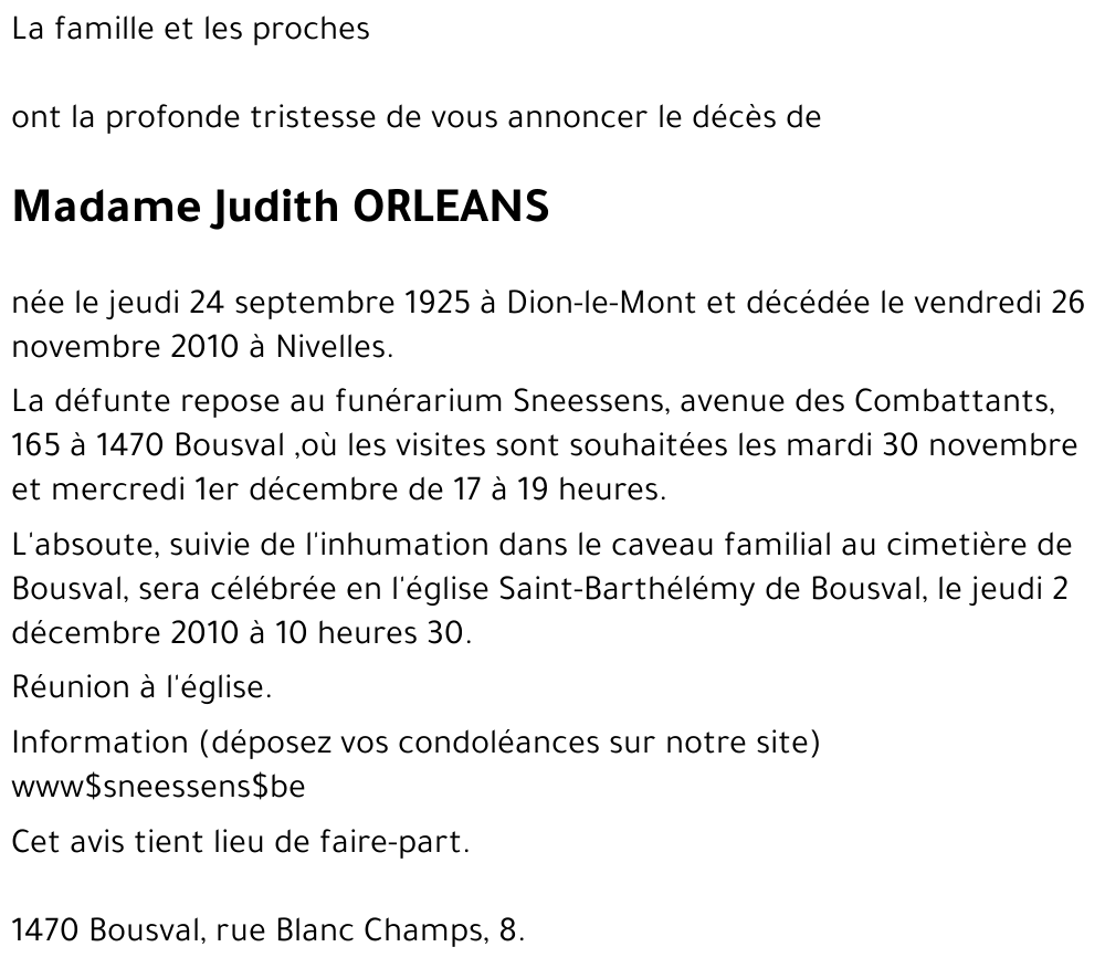 Judith ORLEANS