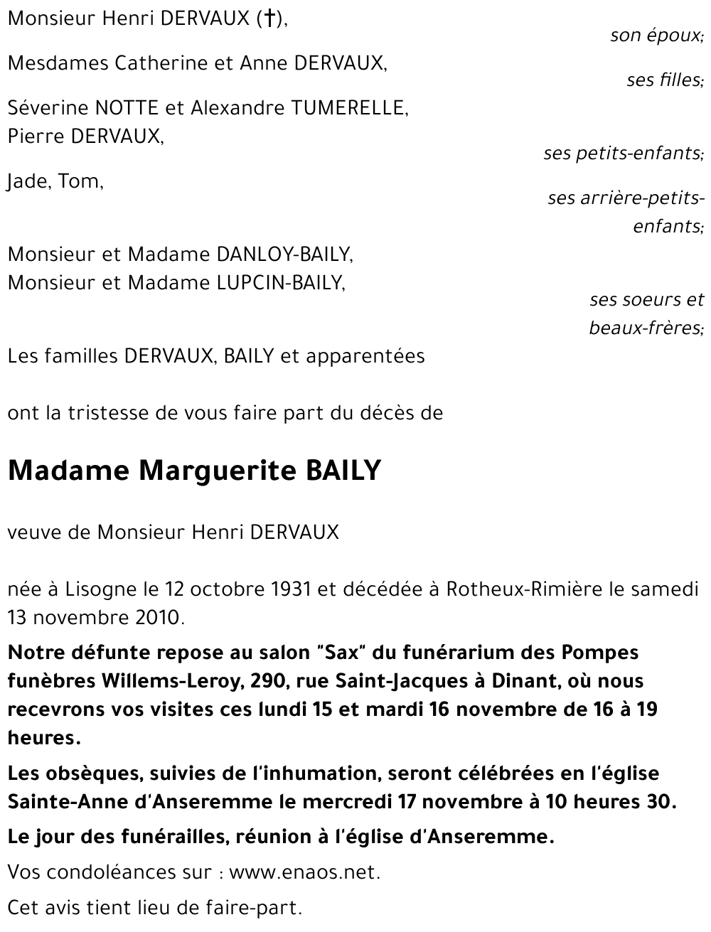 Marguerite BAILY