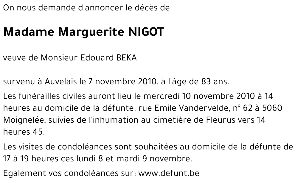 Marguerite NIGOT