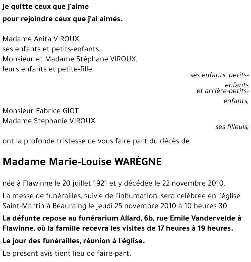 Marie-Louise WARÈGNE