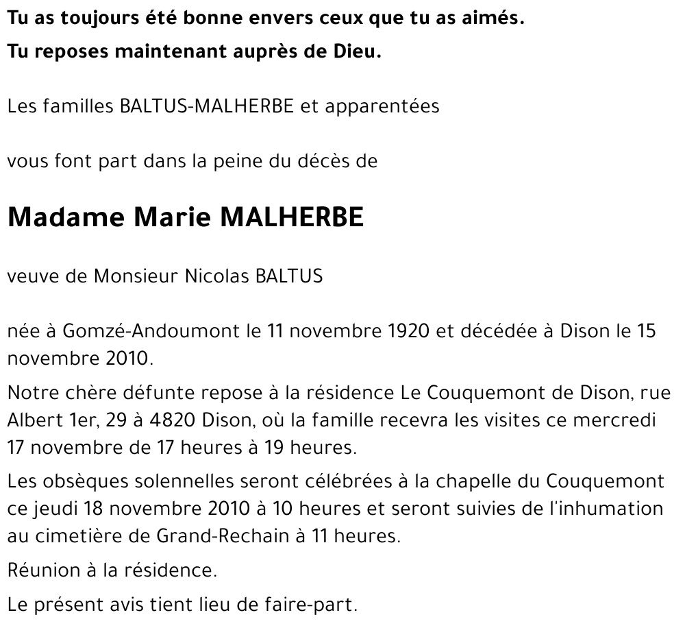 Marie MALHERBE