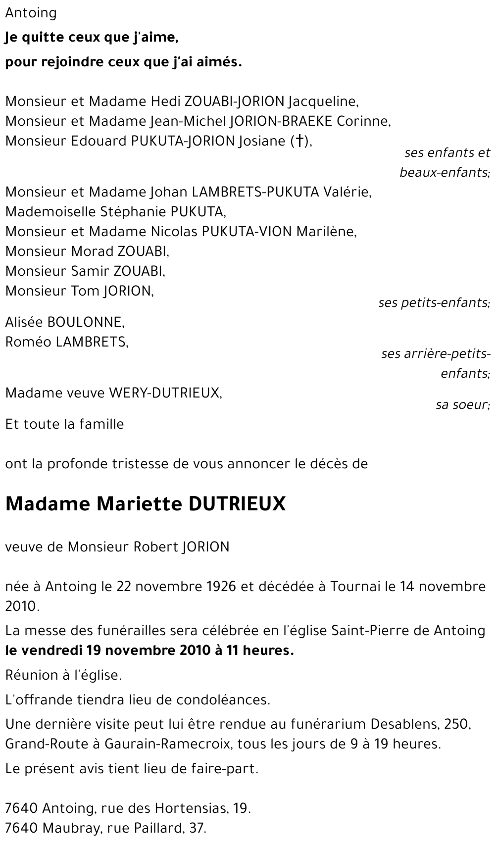 Mariette DUTRIEUX