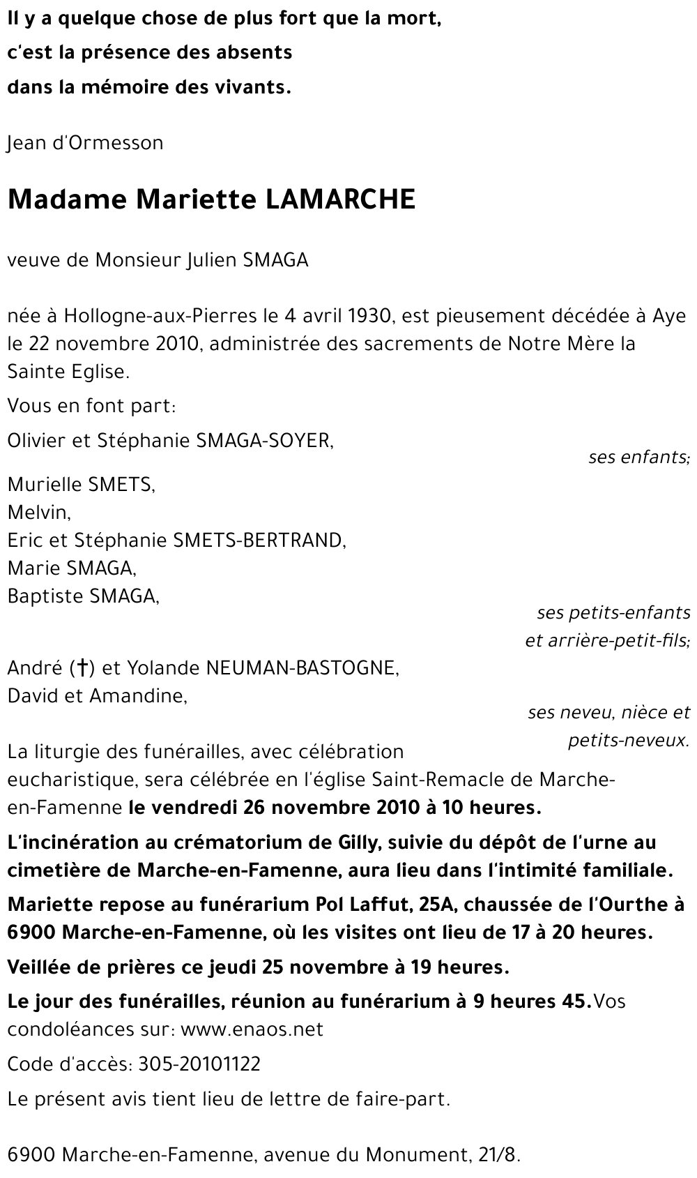 Mariette LAMARCHE