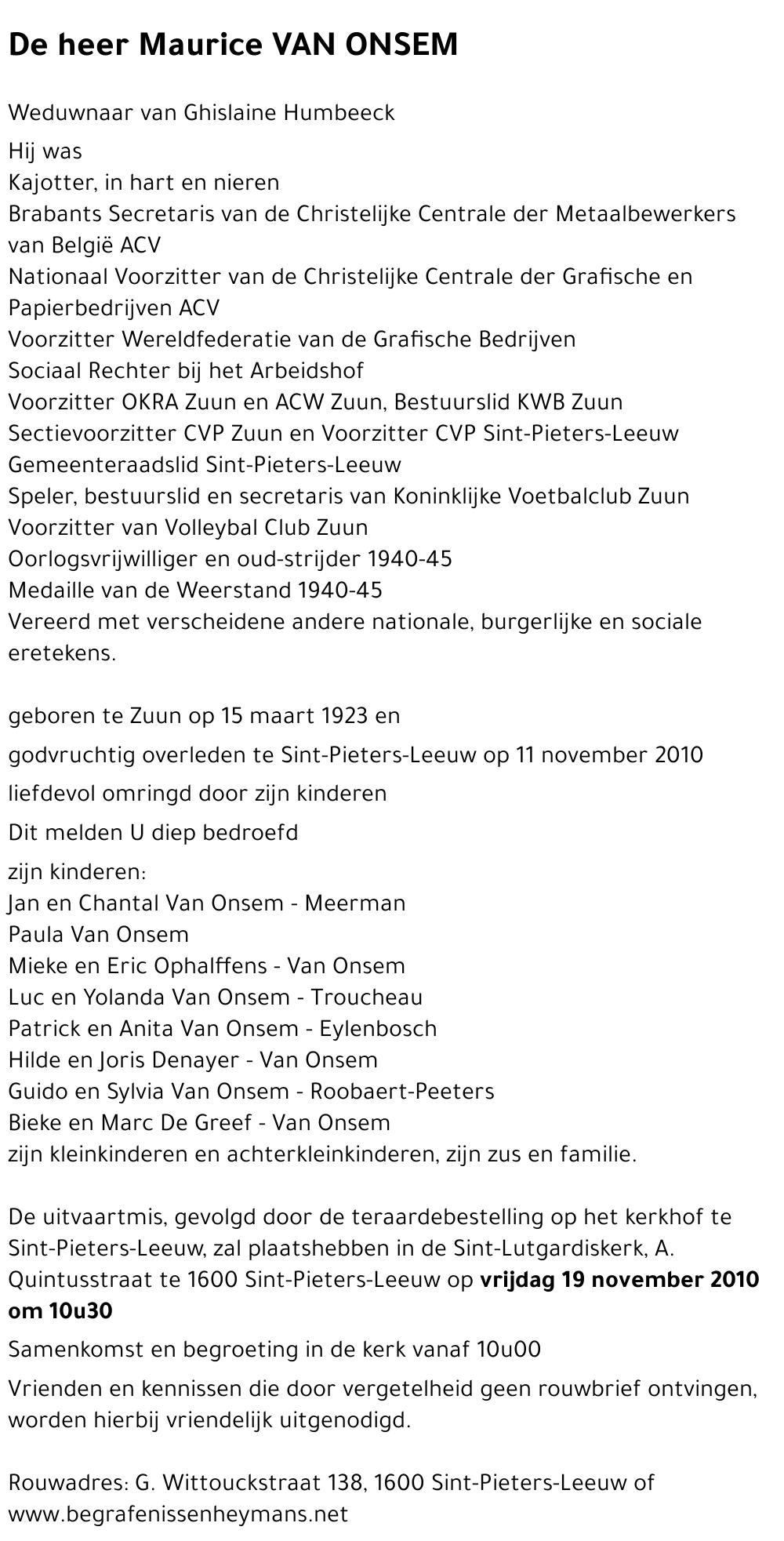 Maurice VAN ONSEM
